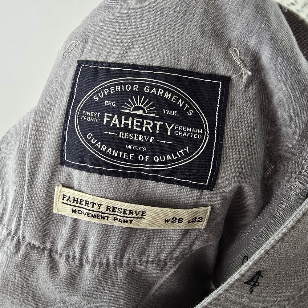 Faherty Movement 5-Pocket Pant Lightweight Travel Athletic Pants Fossil 28 x 32 - Picture 12 of 14